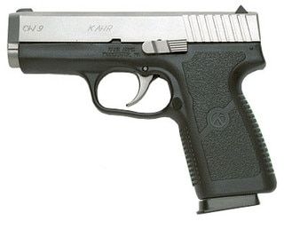 Kahr Arms CW9 9mm Pistol has black textured polymer grips